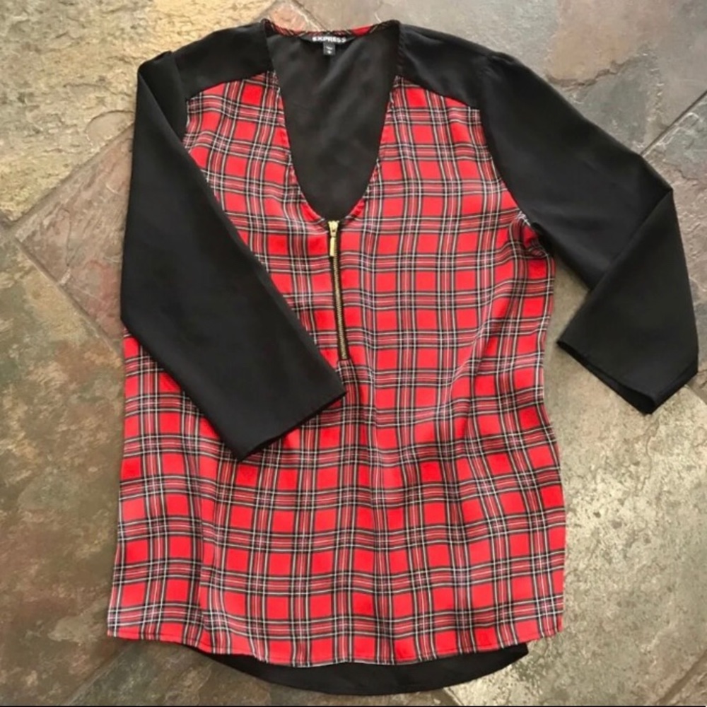 EXPRESS • Plaid Blouse